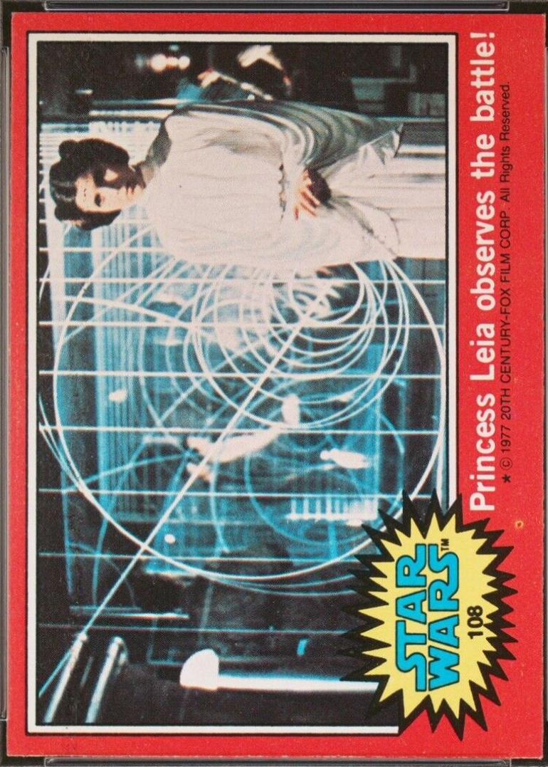 1977 Topps Princess Leia observes the battle! #108 card