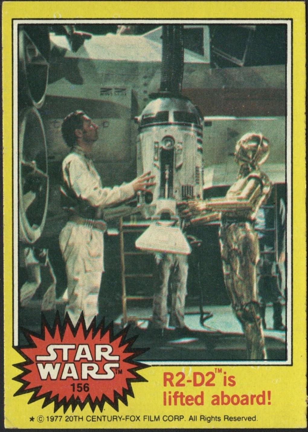 1977 Topps R2-D2 is lifted aboard! #156 card
