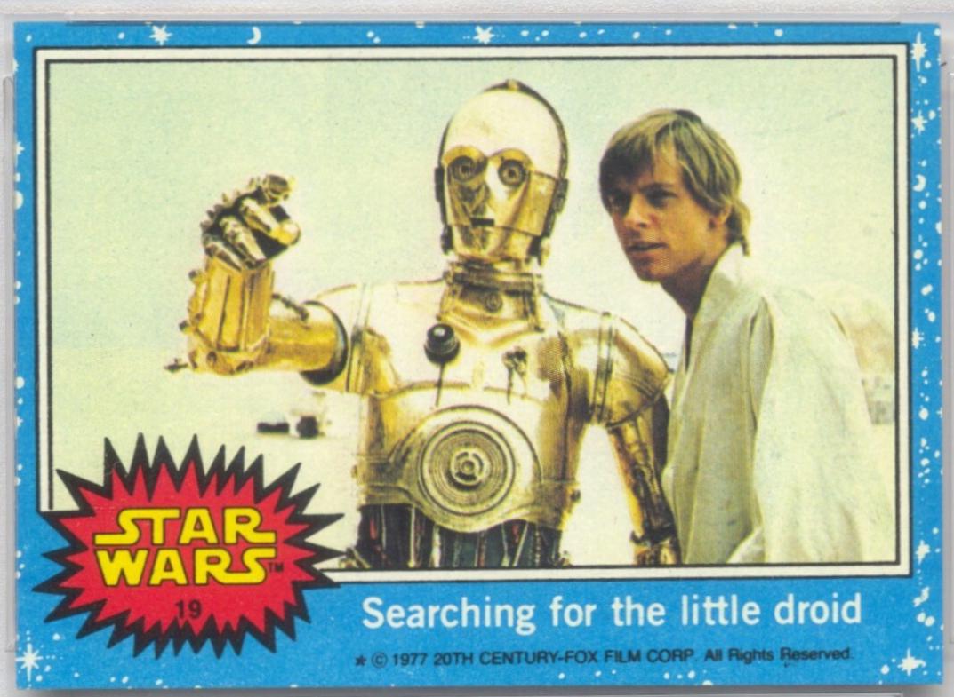 1977 Topps Searching for the little droid #19 card