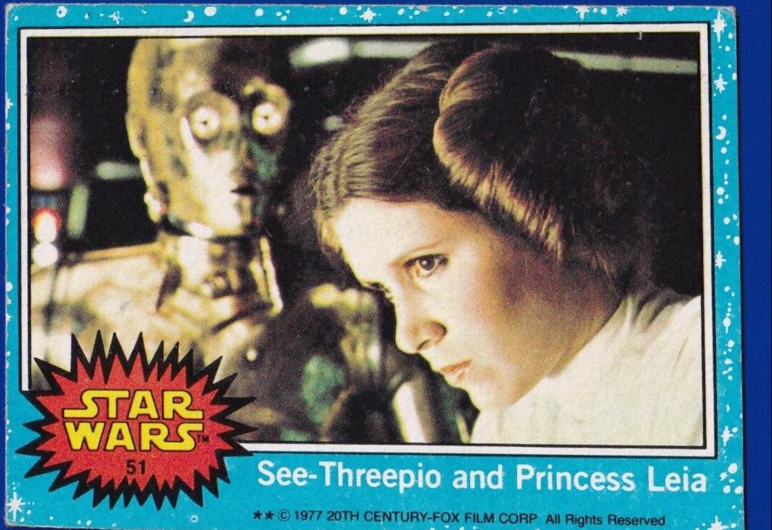 1977 Topps See-Threepio and Princess Leia #51 card