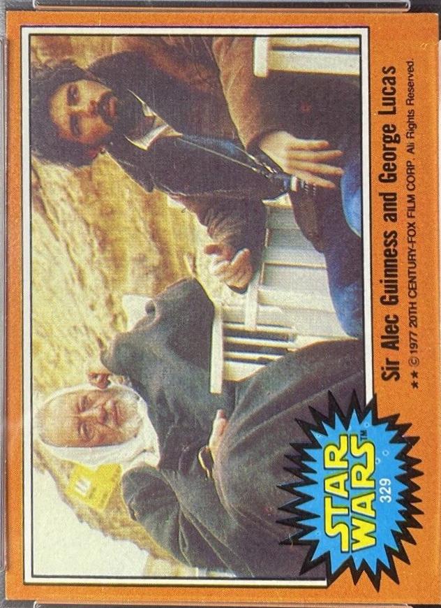 1977 Topps Sir Alec Guinness and George Lucas #329 card