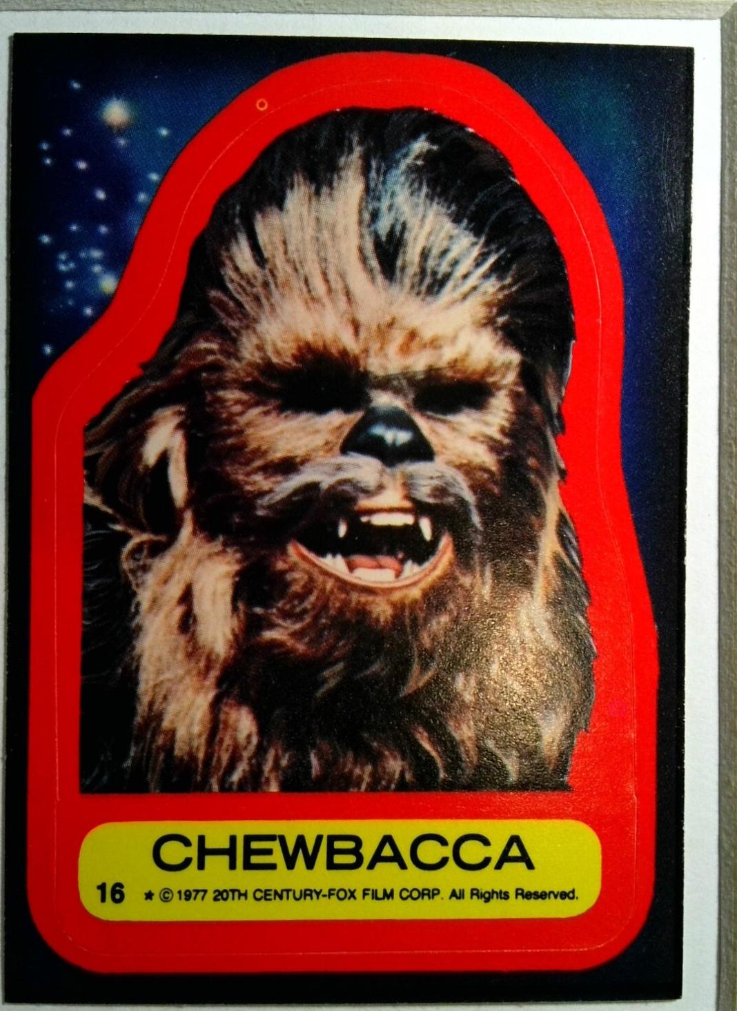 1977 Topps Stickers Chewbacca #16 card