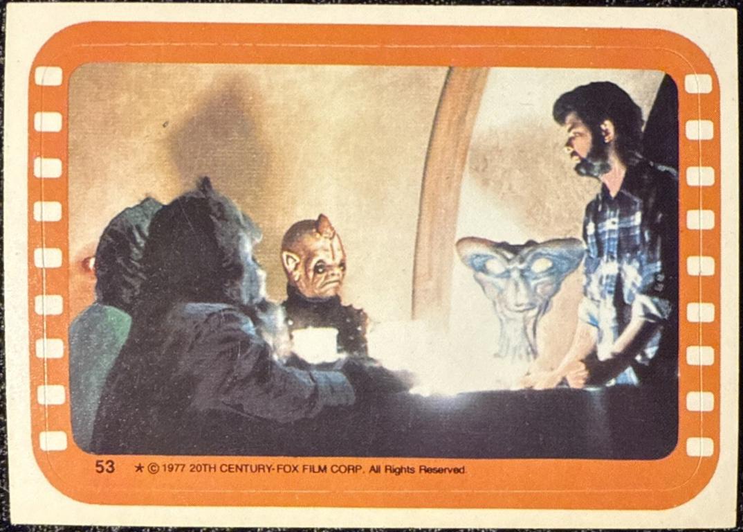 1977 Topps Stickers Directing the Cantina creatures #53 card