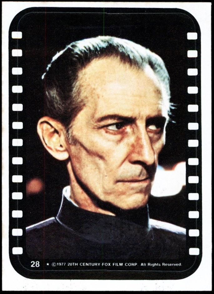 1977 Topps Stickers Peter Cushing as Grand Moff Tarkin #28 card