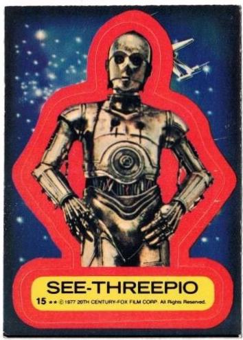 1977 Topps Stickers See-Threepio #15 card