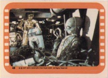 1977 Topps Stickers Various droids collected by the Jawas #48 card