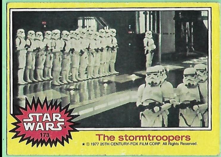 1977 Topps The stormtroopers #173 card