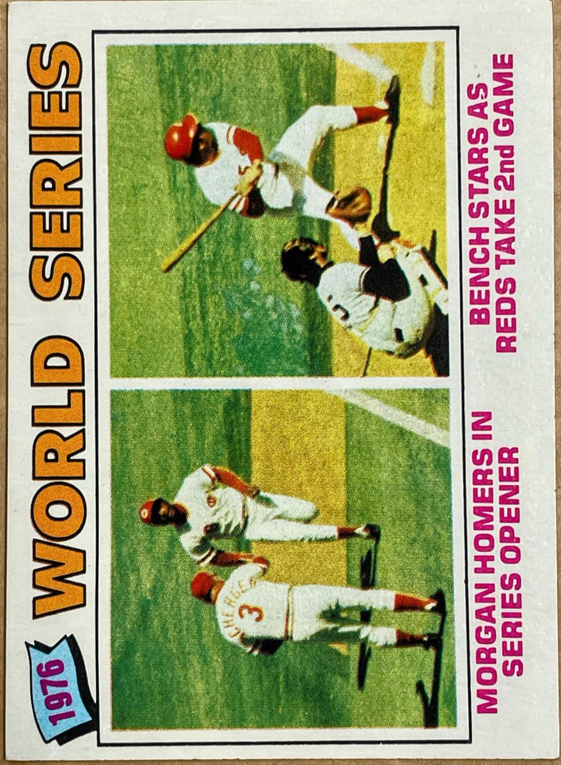 1977 Topps World Ser. Gm. 1 & 2 [J. Morgan, J. Bench] #411 card