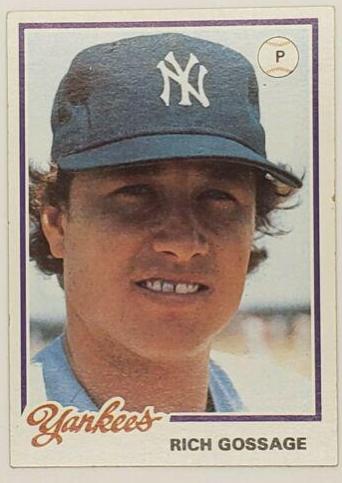 1978 Burger King Yankees Rich Gossage #10 card