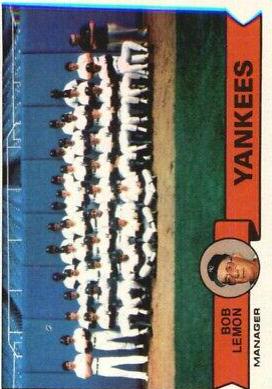 1979 Burger King Yankees Yankees Team [Bob Lemon] #1 card