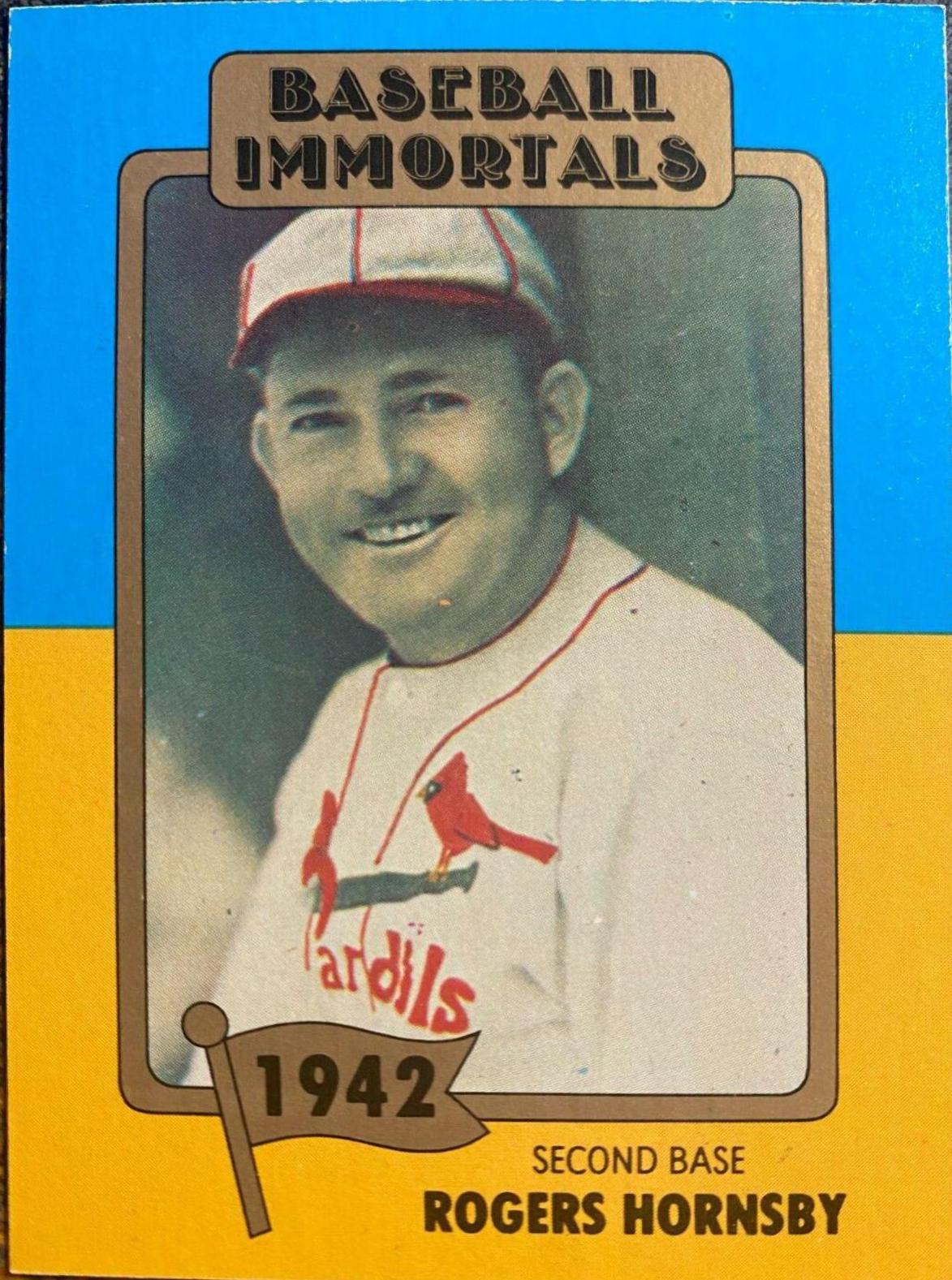 1980 Baseball Immortals Rogers Hornsby #27 card