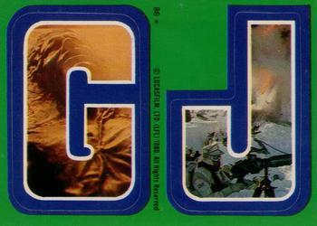 1980 : Empire Strikes Back Sticker G J #86 card