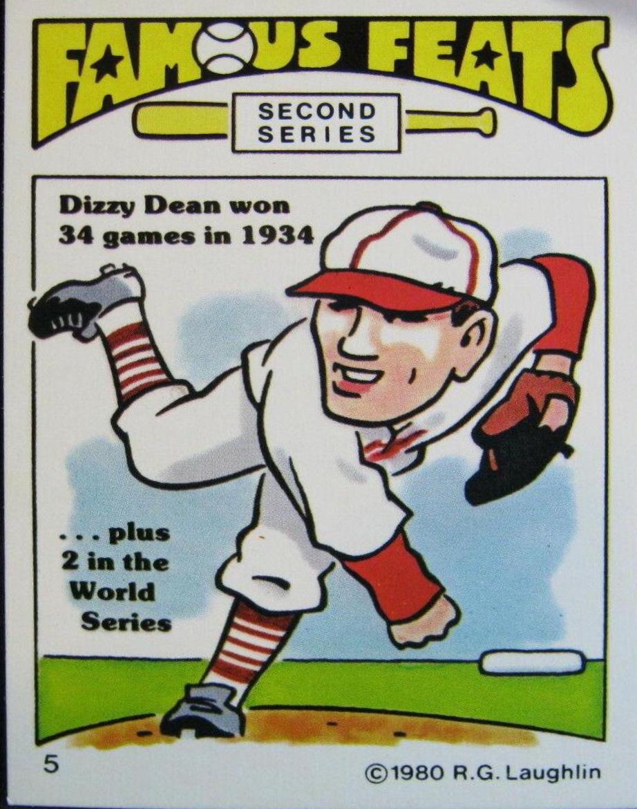 1980 Laughlin Famous Feats Dizzy Dean #5 card
