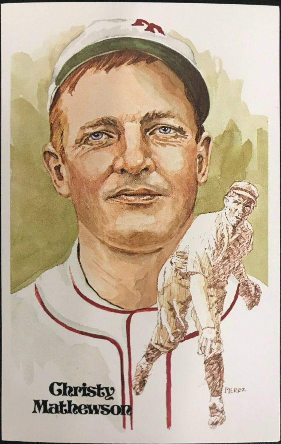 1980 Perez Steele HOF Postcard Christy Mathewson #3 card