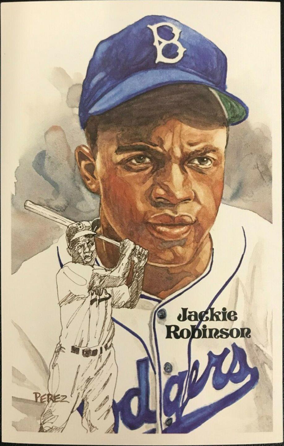 1980 Perez Steele HOF Postcard Jackie Robinson #89 card