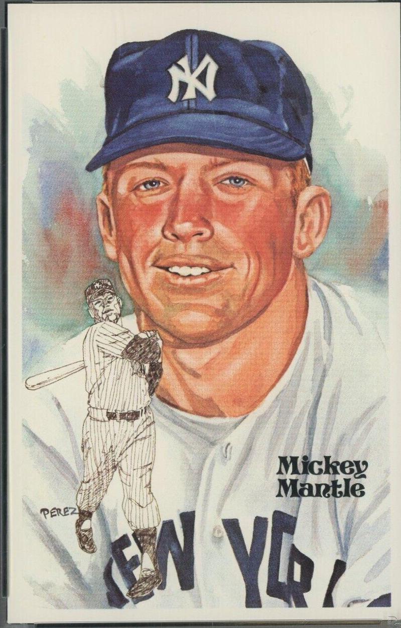 1980 Perez Steele HOF Postcard Mickey Mantle #145 card