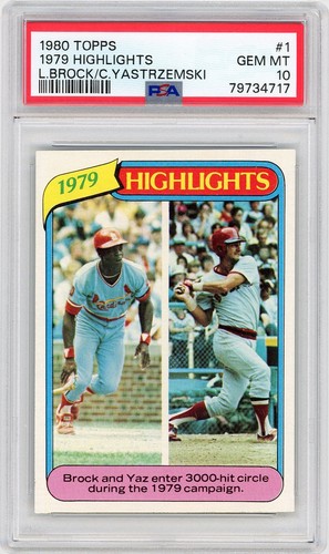 1980 Topps Lou Brock / Carl Yastrzemski #1 card