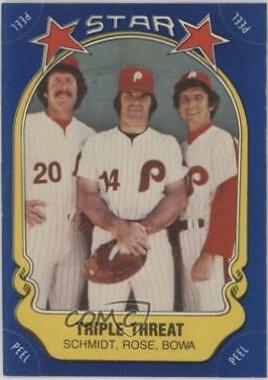 1981 Fleer Star Stickers Bowa, Rose, Schmidt #43 card