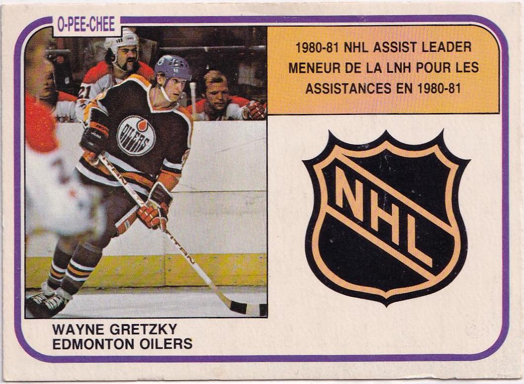 1981 O-Pee-Chee Wayne Gretzky [Assists Leader] #383 card