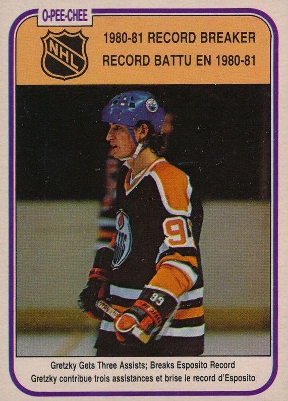1981 O-Pee-Chee Wayne Gretzky [Record Breaker] #392 card