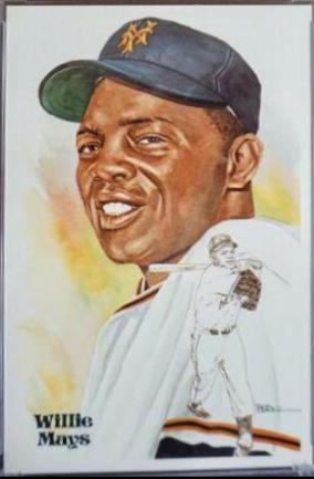 1981 Perez Steele HOF Postcard Willie Mays #168 card