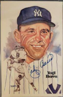 1981 Perez Steele HOF Postcard Yogi Berra #127 card