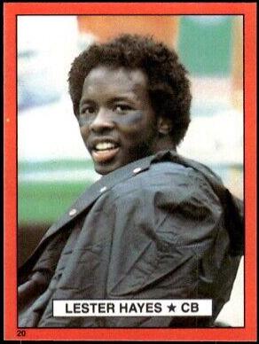 1981 Topps Red Border Stickers Lester Hayes #20 card