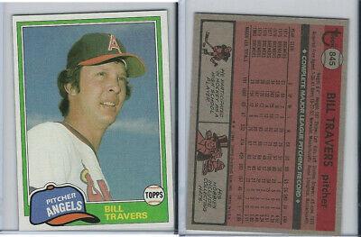 1981 Topps Traded Bill Travers #845 card