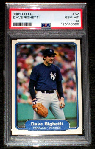 1982 Fleer Dave Righetti #52 card