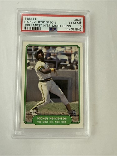 1982 Fleer Rickey Henderson #643 card