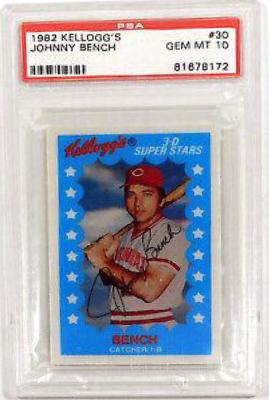 1982 Kellogg's Johnny Bench #30 card