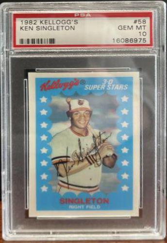 1982 Kellogg's Ken Singleton #58 card