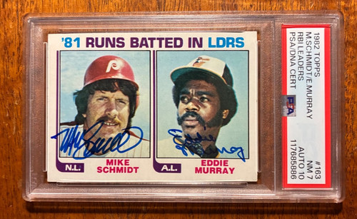 1982 Topps 81 Runs Batted In Leaders: Mike Schmidt / Eddie Murray #163 card