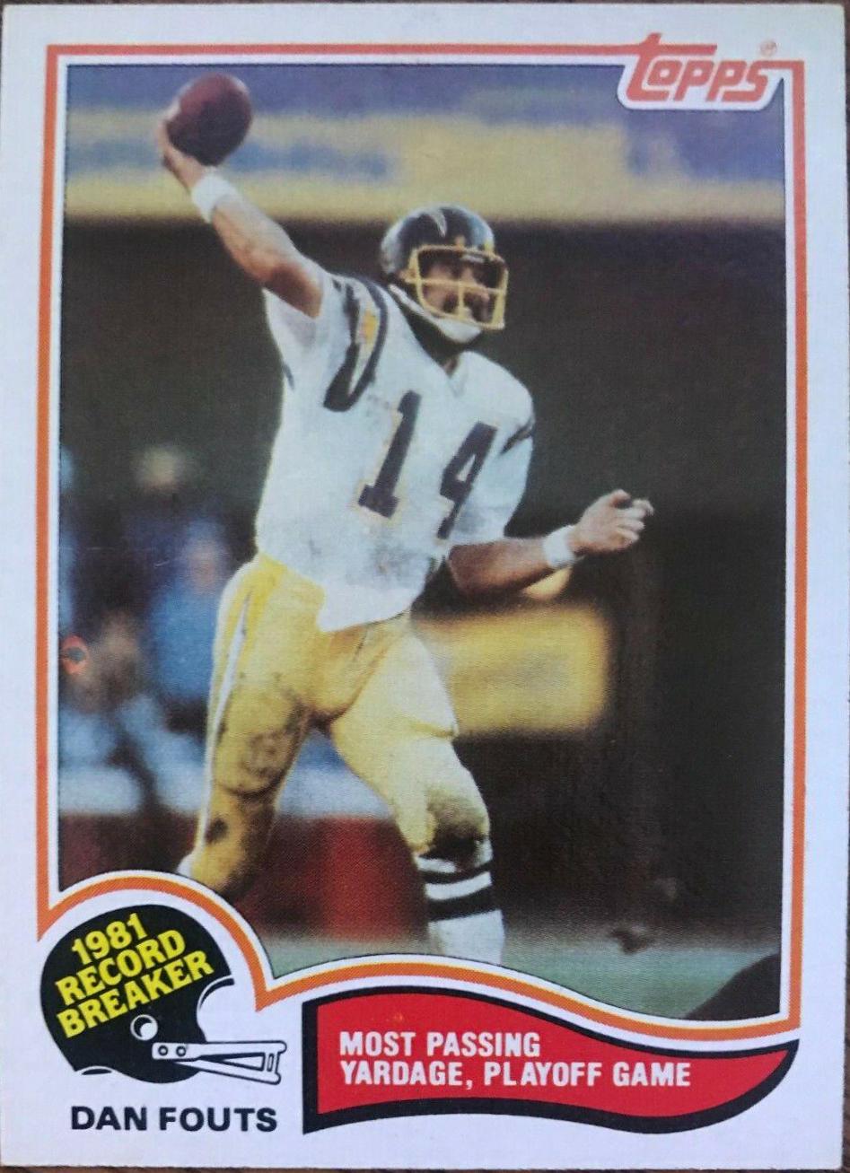 1982 Topps Dan Fouts [Record Breaker] #2 card