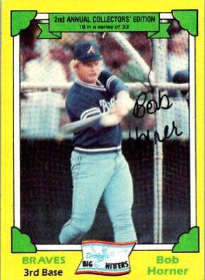 1982 Topps Drake's Big Hitters Bob Horner #18 card