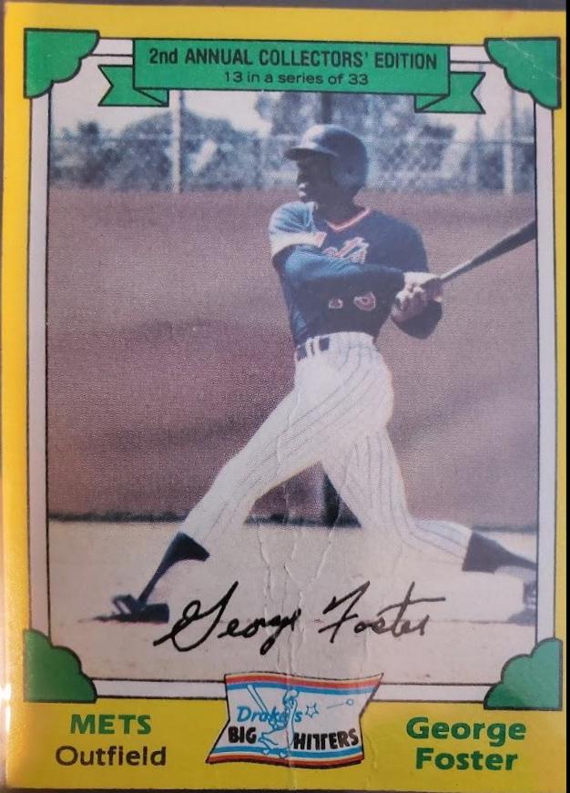 1982 Topps Drake's Big Hitters George Foster #13 card