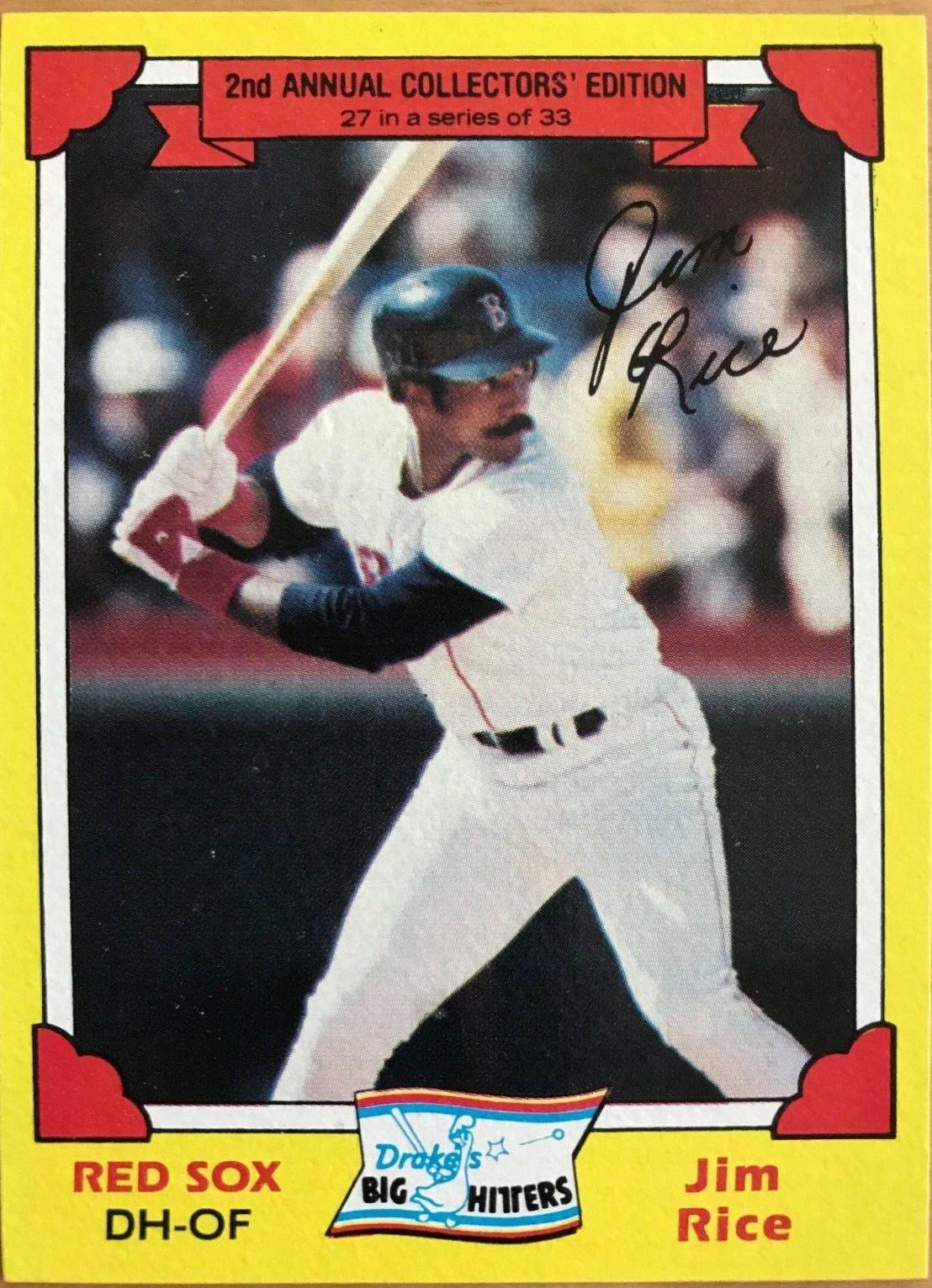 1982 Topps Drake's Big Hitters Jim Rice #27 card