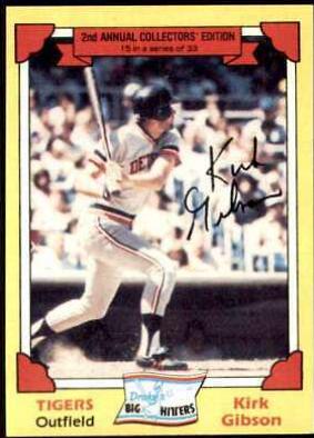 1982 Topps Drake's Big Hitters Kirk Gibson #15 card