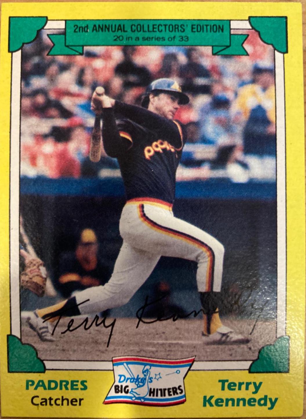 1982 Topps Drake's Big Hitters Terry Kennedy #20 card