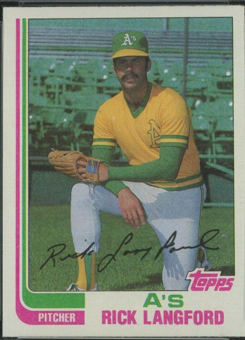 1982 Topps Rick Langford #454 card