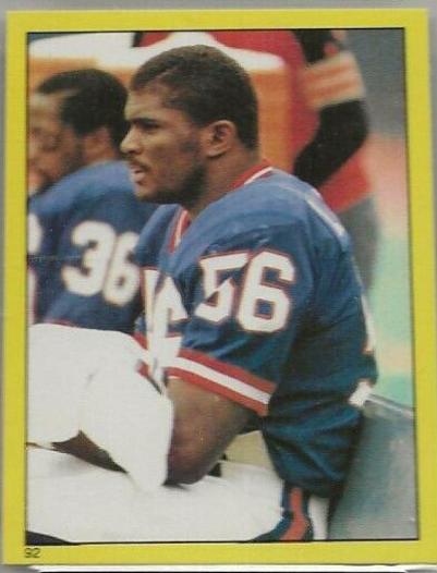 1982 Topps Stickers Lawrence Taylor #92 card