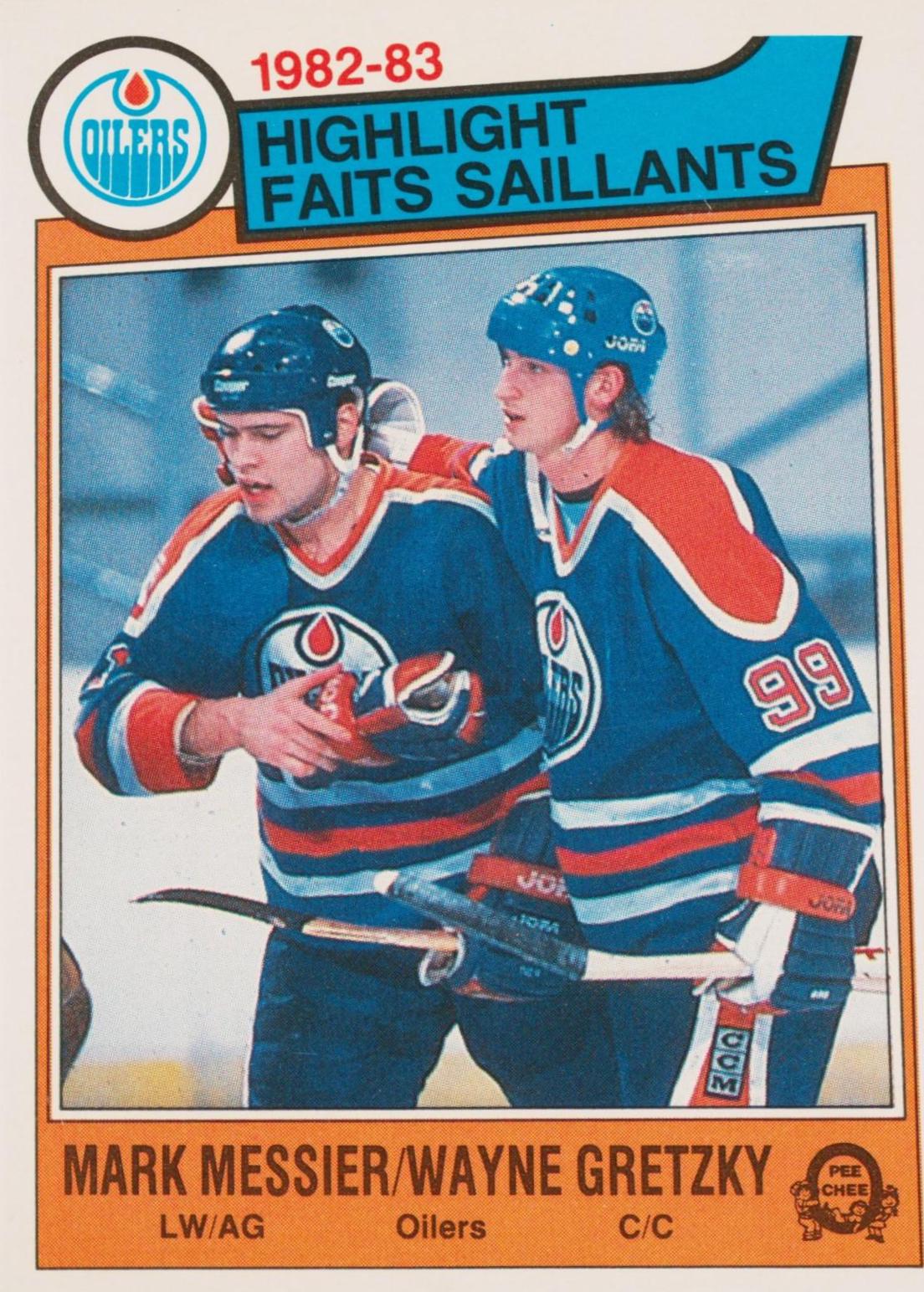 1983 O-Pee-Chee M. Messier, W. Gretzky [Oilers Highlights] #23 card