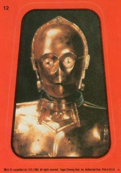 1983 : Return of the Jedi Sticker C-3P0 #12 card