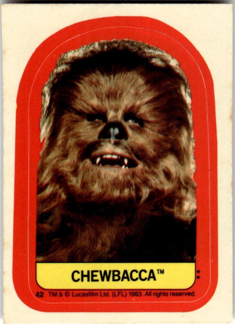 1983 : Return of the Jedi Sticker Chewbacca #42 card
