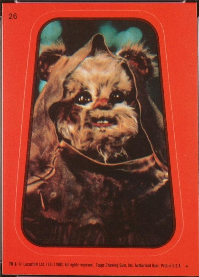 1983 : Return of the Jedi Sticker Ewok #26 card