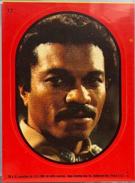 1983 : Return of the Jedi Sticker Lando Calrissian #17 card