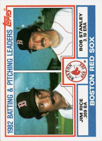 1983 Topps Red Sox Leaders #381 card