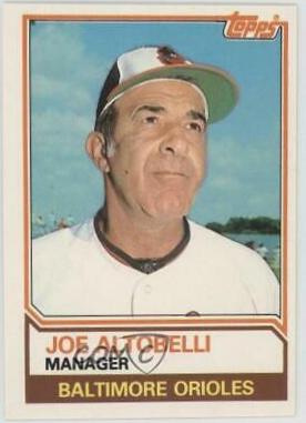 1983 Topps Traded Joe Altobelli #3T card