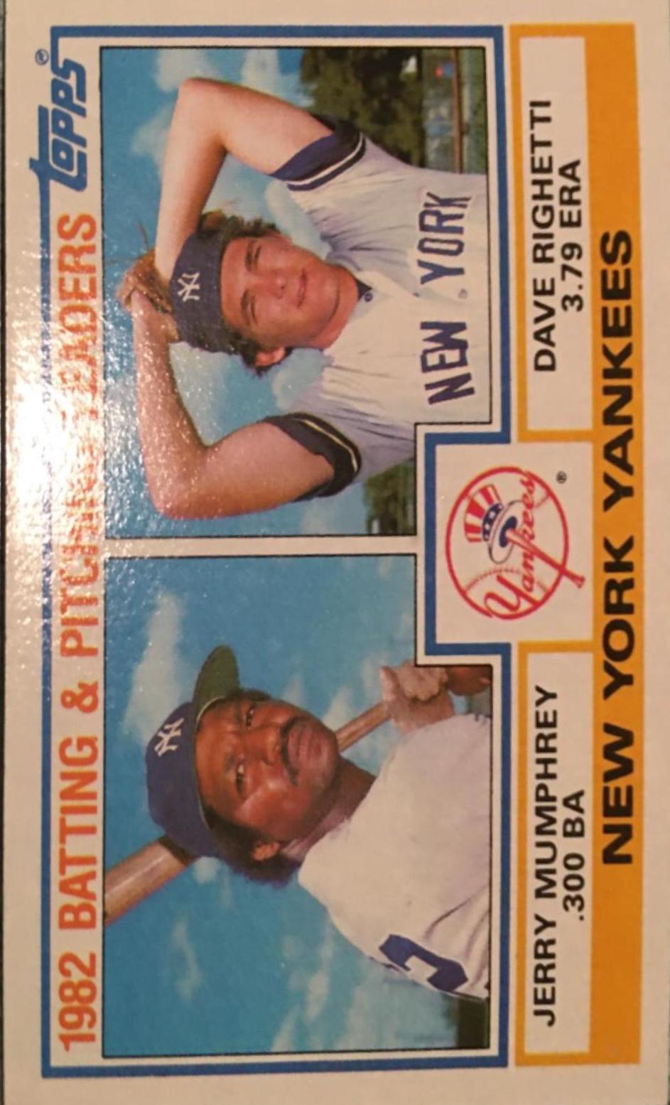 1983 Topps Yankees Leaders #81 card