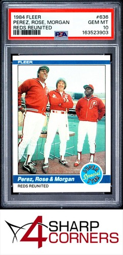 1984 Fleer Perez, Rose, Morgan [Reds Reunited] #636 card